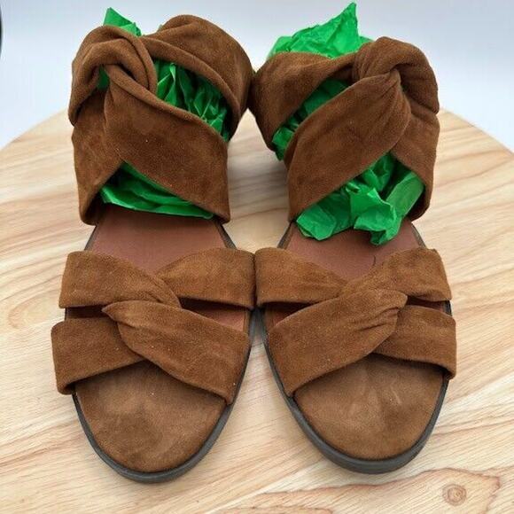 Lucky Brand Sandals Womens Size US 9 EU 39 Brown Suede Wedge Heels Sandals - Picture 1 of 6